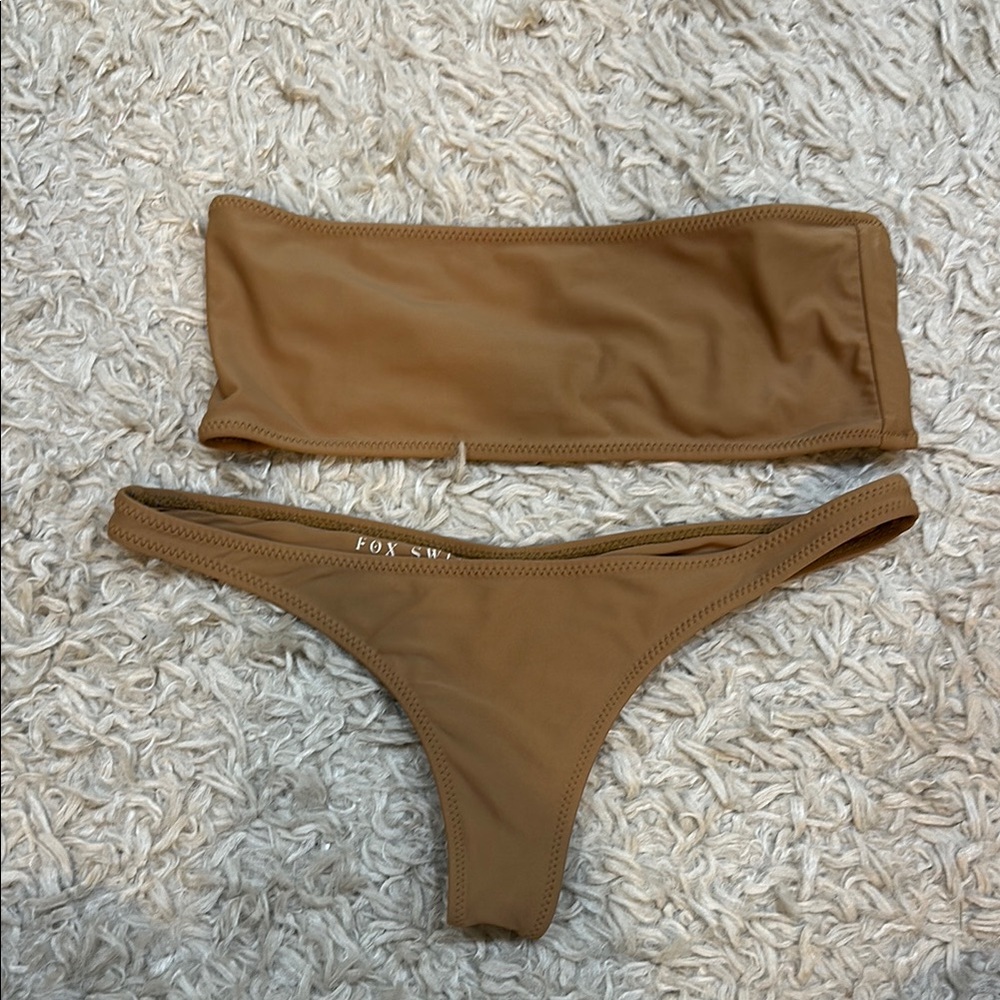 White Fox Boutique Tan Bikini Set